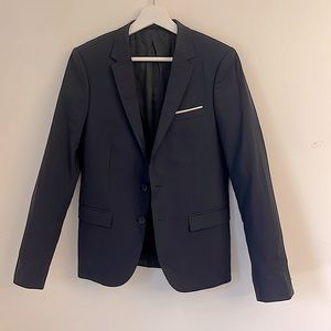 The Kooples Navy Blazer with white pocket square detail